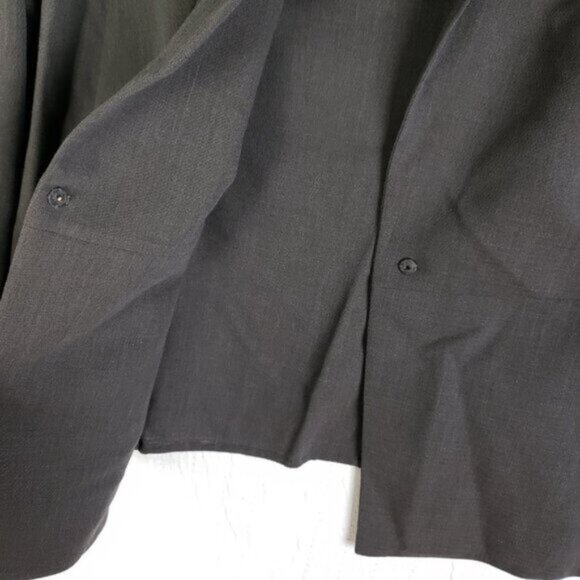 AKRIS 100% Wool Blazer Dark Gray Snap Button Jacket size 10 Career Minimalist - Picture 14 of 16